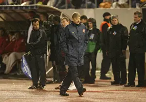 Slavia Prague V Arsenal 2007-8 Prints: Arsene Wenger at the Helm: Arsenal's 0-0 Stalemate Against Slavia Prague in the 2007-08 UEFA Champions League