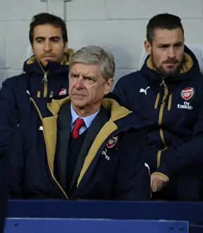 West Bromwich Albion V Arsenal 2015-16 Prints: Arsene Wenger Inspects The Hawthorns Pitch Ahead of Arsenal vs