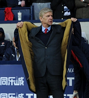 West Bromwich Albion V Arsenal 2015-16 Prints: Arsene Wenger Inspects The Hawthorns Pitch Before Arsenal vs