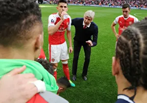Arsenal V Manchester City - FA Cup 1/2 Final 2017 Prints: Arsene Wenger Inspires Arsenal at FA Cup Semi-Final vs Manchester City