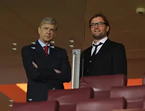 Arsenal V Borussia Dortmund 2013-14 Prints: Arsene Wenger and Jurgen Klopp: A Pre-Match Encounter Between Arsenal and Borussia Dortmund's Managers (2013-14)