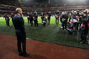 Arsenal V Montpellier 2012-13 Prints: Arsene Wenger Leading Arsenal FC in the UEFA Champions League Against Montpellier Herault SC (2012-13)