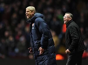 Images Dated 13th January 2014: Arsene Wenger Leads Arsenal Against Aston Villa in Premier League Clash (January 2014)