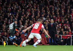Arsenal V Napoli 2013-14 Prints: Arsene Wenger Leads Arsenal in Champions League Showdown Against Napoli (2013-14)