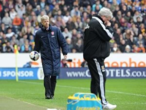 Hull City Collection: Arsene Wenger Leads Arsenal Against Hull City in Premier League (2014)