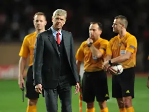 Monaco V Arsenal 2014/15 Prints: Arsene Wenger Leads Arsenal Against AS Monaco in the 2014/15 UEFA Champions League