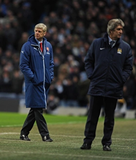 Manchester City V Arsenal 2014-15 Prints: Arsene Wenger at Manchester City vs Arsenal, Premier League 2014-15