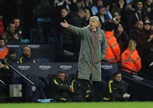 Manchester City V Arsenal 2016-17 Prints: Arsene Wenger at Manchester City vs Arsenal, Premier League 2016-17