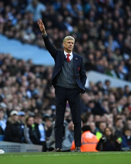 Manchester City V Arsenal 2017-18 Prints: Arsene Wenger at Manchester City vs Arsenal, Premier League 2017-18