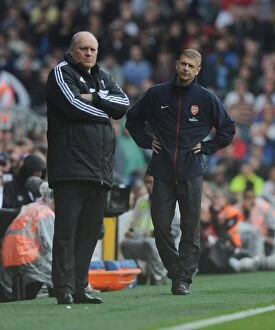 Images Dated 24th August 2013: Arsene Wenger and Martin Jol Clash in the 2013-14 Premier League: Fulham vs. Arsenal