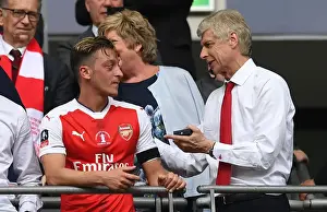 Arsenal V Chelsea - FA Cup Final 2017 Prints: Arsene Wenger and Mesut Ozil: A Moment of Connection at the FA Cup Final (Arsenal v Chelsea)
