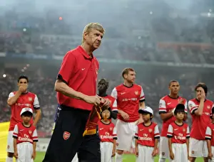 Arsene Wenger with Nagoya Grampus Pennant before Arsenal's 2013 Pre-season Match in Japan