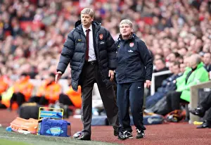 Arsenal V Blackburn Rovers 2008-9 Prints: Arsene Wenger and Pat Rice Celebrate Arsenal's 4-0 Victory Over Blackburn Rovers