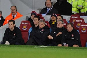 Arsene Wenger with Pat Rice, Colin Lewin, and Vic Akers: Arsenal's Triumphant Team at West Ham United (3-0)