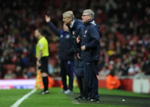Arsenal V Everton 2011-12 Prints: Arsene Wenger and Pat Rice Lead Arsenal Against Everton, 2011-12 Premier League