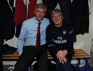 West Bromwich Albion v Arsenal 2011-12 Collection: Arsene Wenger and Pat Rice: Post-Match Reunion at The Hawthorns (West Bromwich Albion v Arsenal)