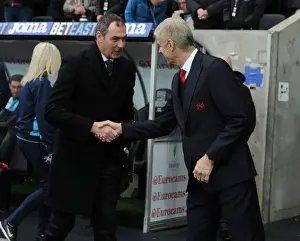 Swansea City V Arsenal - 2016-17 Prints: Arsene Wenger and Paul Clement's Pre-Match Handshake: Swansea City vs Arsenal (Premier League)