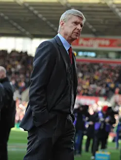Stoke City V Arsenal 2013-14 Prints: Arsene Wenger: Pre-Match Focus at Stoke City (Stoke v Arsenal, Premier League 2013-14)