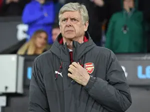 Swansea City V Arsenal 2017-18 Prints: Arsene Wenger: Pre-Match Focus at Swansea City (Swansea City v Arsenal 2017-18)