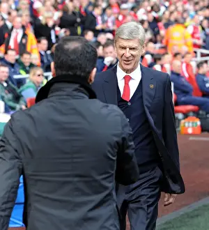 Arsenal V Everton - FA Cup 2014 Prints: Arsene Wenger and Roberto Martinez: FA Cup Quarter-Final Showdown - Arsenal vs Everton