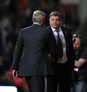 West Ham United V Arsenal 2012-13 Prints: Arsene Wenger and Sam Allardyce: A Post-Match Handshake at the Boleyn Ground (West Ham United v Arsenal)