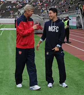 Arsenal V Manchester City Pre Season 2013-14 Prints: Arsene Wenger and Samir Nasri: A Pre-Season Encounter Between Arsenal and Manchester City