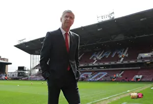 West Ham United V Arsenal 2015-16 Prints: Arsene Wenger Scouts West Ham United's Pitch Before Arsenal-West Ham Clash (April 2016)