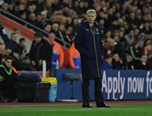 Images Dated 26th December 2015: Arsene Wenger at Southampton's St Marys Stadium during the 2015-16 Premier League Match