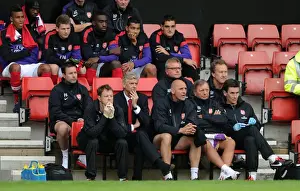 Arsenal V Anderlecht 2012-13 - Pre Season Prints: Arsene Wenger and Steve Bould on the Arsenal Bench: Arsenal v Anderlecht Pre-Season 2012-13