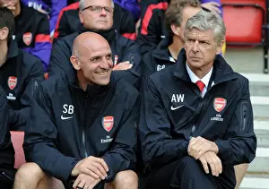 Southampton V Arsenal 2012-13 - Pre Season Prints: Arsene Wenger and Steve Bould: Arsenal's Manager and Assistant Manager at 2012 Pre-Season Match vs