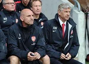 Southampton V Arsenal 2012-13 - Pre Season Prints: Arsene Wenger and Steve Bould: Arsenal's Manager and Assistant Manager at the 2012 Southampton Pre-Season Match