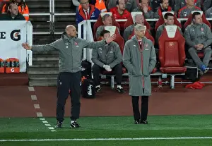 Arsenal V West Ham United 2016-17 Prints: Arsene Wenger and Steve Bould: Focused at the Emirates - Arsenal v West Ham United