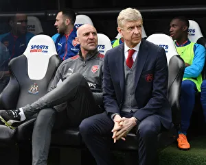 Newcastle United V Arsenal 2017-18 Prints: Arsene Wenger and Steve Bould: Pre-Match Huddle at St