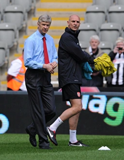 Newcastle United V Arsenal 2012-13 Prints: Arsene Wenger and Steve Bould: Pre-Match Huddle at St