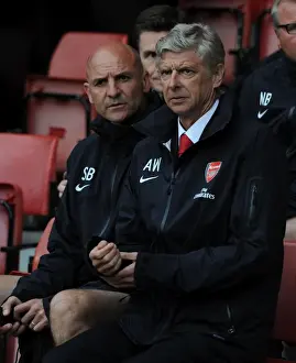Southampton V Arsenal 2012-13 - Pre Season Prints: Arsene Wenger and Steve Bould before the Southampton v Arsenal Pre-Season Match, 2012-13