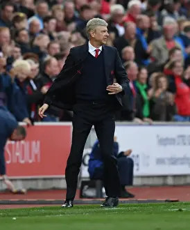 Stoke City V Arsenal 2016-17 Prints: Arsene Wenger at Stoke City: A Premier League Battle (2016-17)
