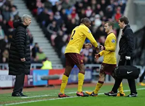 Sunderland V Arsenal 2012-13 Prints: Arsene Wenger Substitutes Abou Diaby for Jack Wilshere in Sunderland vs Arsenal Premier League Match
