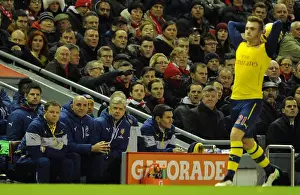 Liverpool V Arsenal 2014/15 Prints: Arsene Wenger and His Team: Arsenal's Management Duo at Anfield (Liverpool v Arsenal 2014/15)
