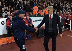 Arsenal v West Bromwich Albion 2017-18 Collection: Arsene Wenger and Tony Pulis: Pre-Match Handshake at Arsenal vs. West Bromwich Albion (2017-18)