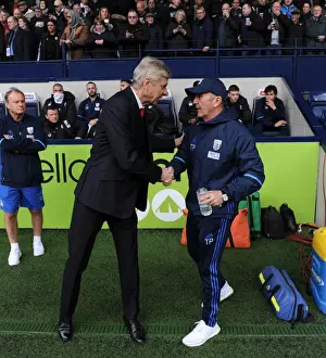 Arsene Wenger and Tony Pulis: A Pre-Match Handshake Between Arsenal and West Bromwich Albion Managers