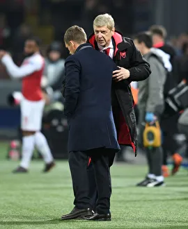 CSKA Moscow V Arsenal 2017-18 Prints: Arsene Wenger and Viktor Goncharenko