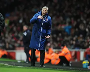 Arsenal V Leicester City 2014-15 Prints: Arsene Wenger vs Leicester City: A Premier League Battle at Arsenal's Emirates Stadium