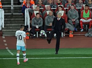 Images Dated 5th April 2017: Arsene Wenger vs. Manuel Lanzini: A Premier League Showdown - Arsenal vs. West Ham United