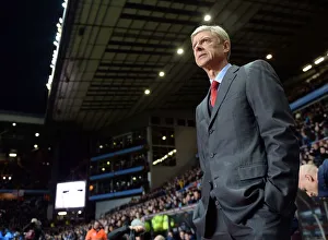 Aston Villa V Arsenal 2013-14 Prints: Arsene Wenger Watching Aston Villa vs Arsenal, Premier League 2013-14