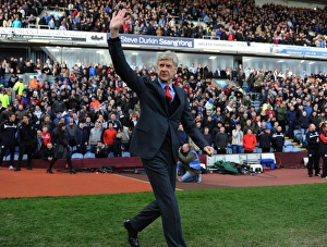 Burnley V Arsenal 2014/15 Prints: Arsene Wenger Waves to Arsenal Fans Before Burnley Match, 2015