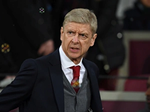 West Ham United V Arsenal 2017-18 Prints: Arsene Wenger at West Ham United vs Arsenal, Premier League 2017-18
