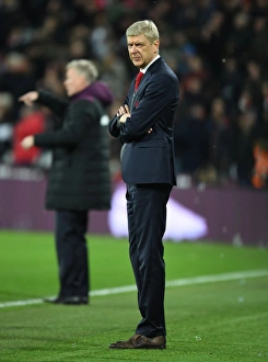 West Ham United V Arsenal 2017-18 Prints: Arsene Wenger at West Ham United vs Arsenal, Premier League 2017-18