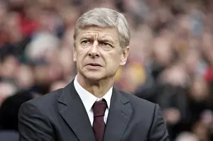 Arsenal V Aston Villa 2008-09 Prints: Arsene Wenger's Disappointment: Arsenal Suffers 0:2 Loss to Aston Villa (Premier League)