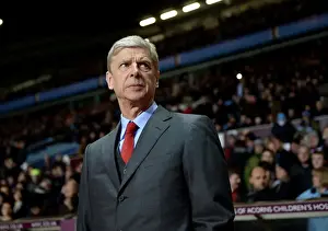 Aston Villa V Arsenal 2013-14 Prints: Arsene Wenger's Intense Focus: Aston Villa vs Arsenal, Premier League 2013-14