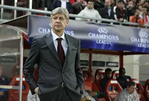 Olympiacos V Arsenal 2009-10 Prints: Arsene Wenger's Victory: Arsenal Triumphs Over Olympiacos 1-0 in UEFA Champions League